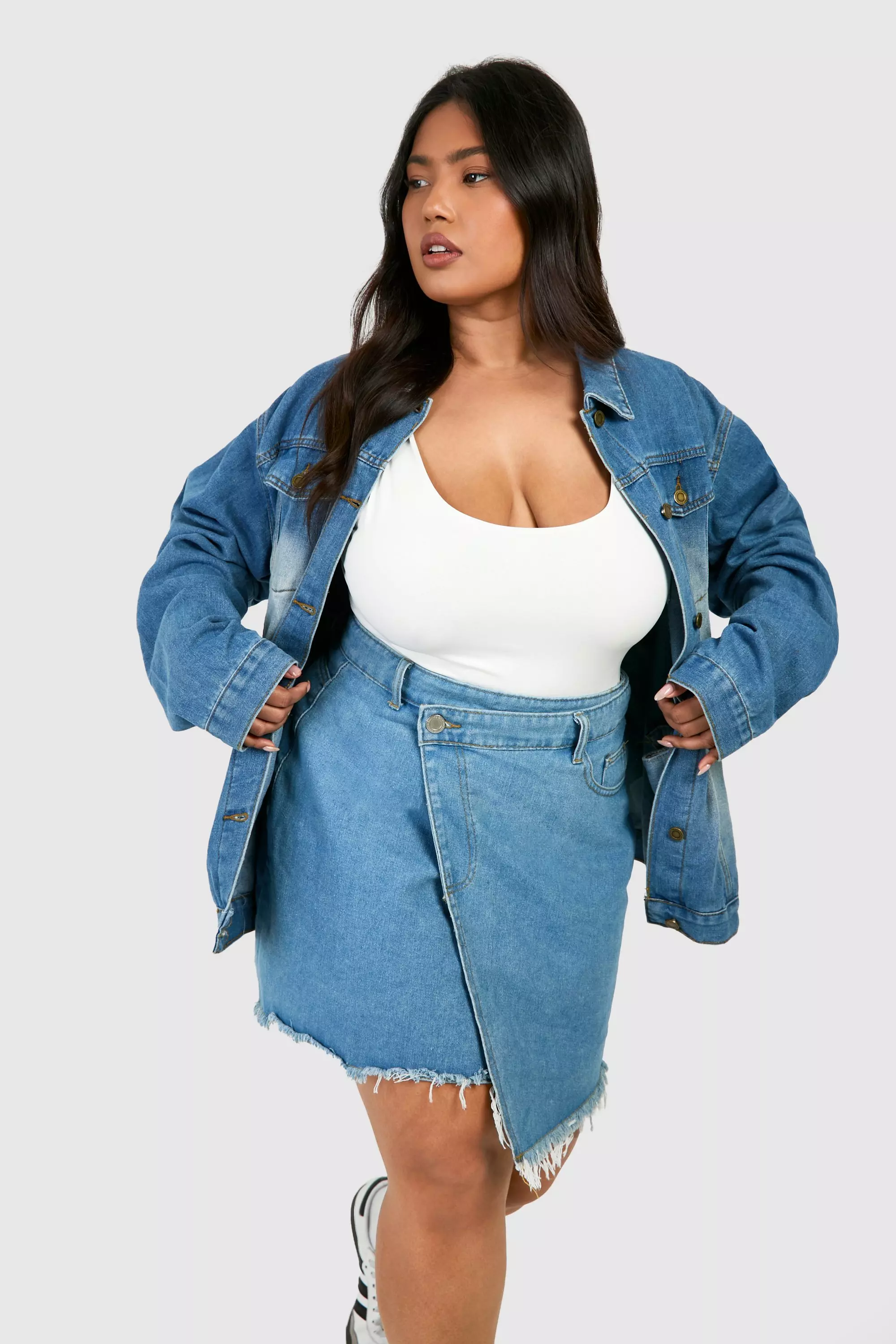 Denim wrap hot sale skort